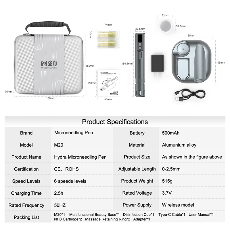 professional hydra microneedling pen m20